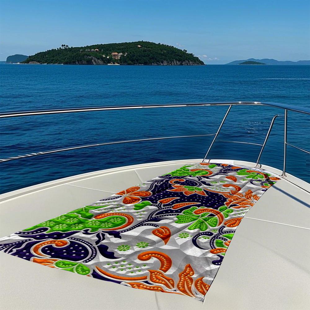 Bohemian Floral Fusion Quick Drying Bath Towel Microfiber Beach Towel - Light Weight Swimming Camping  Yoga Beach Out