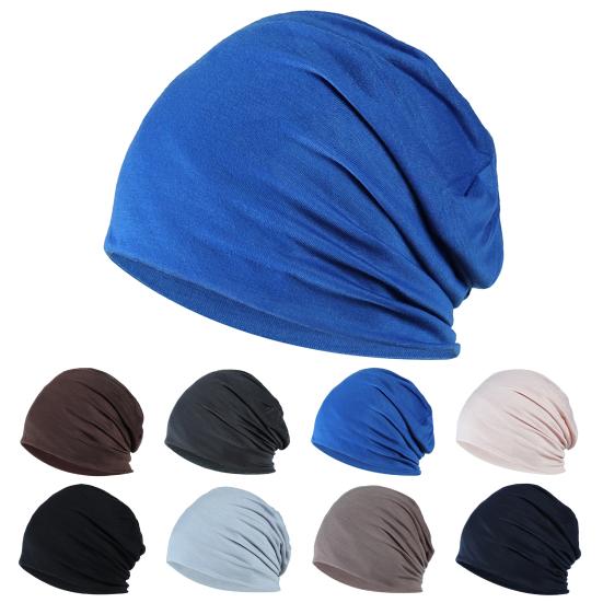 Spring Fall Skull Beanie Baggy Unisex Solid Color Elastic Thin Protective Street Dance Brimless Running Beanie Hat Headwear