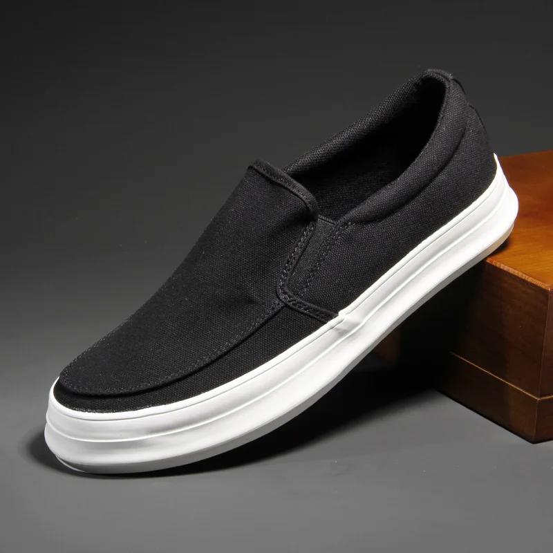 Canvas Schoenen Heren Nieuwe Ademende Casual Schoenen Klassiek Veelzijdig Trendy Dikke Zool Comfortabel Laag Model Canvas Herenschoenen Sneaker