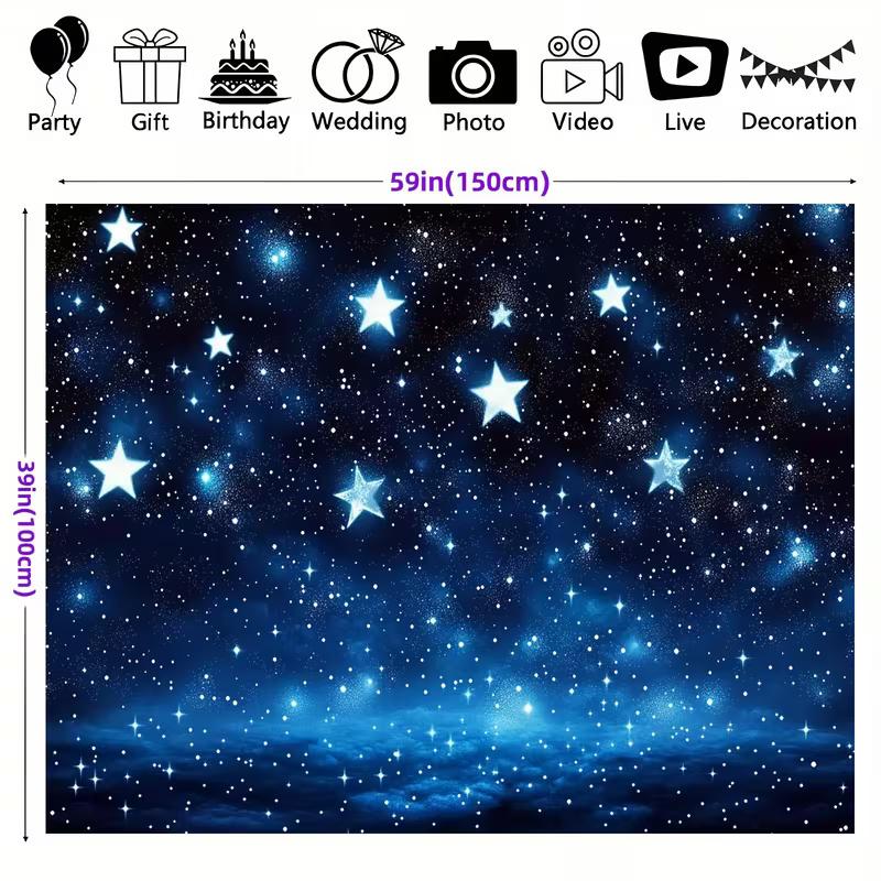 Nebula Sternenhimmel Wandteppich, Dunkelblauer Galaxie Hintergrund für Party & Raumdekoration