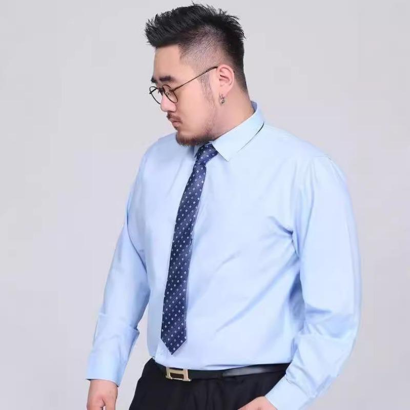 Plus Size Loose Long Sleeve Non Iron Business Formal Shirt For Men