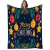1pc, Merry Christmas Ornaments, Flannel Blanket, Soft, Warm, Holiday Festive Design Print, for Living Room, Bedroom, Sofa, AllSeason Use, Halloween | 