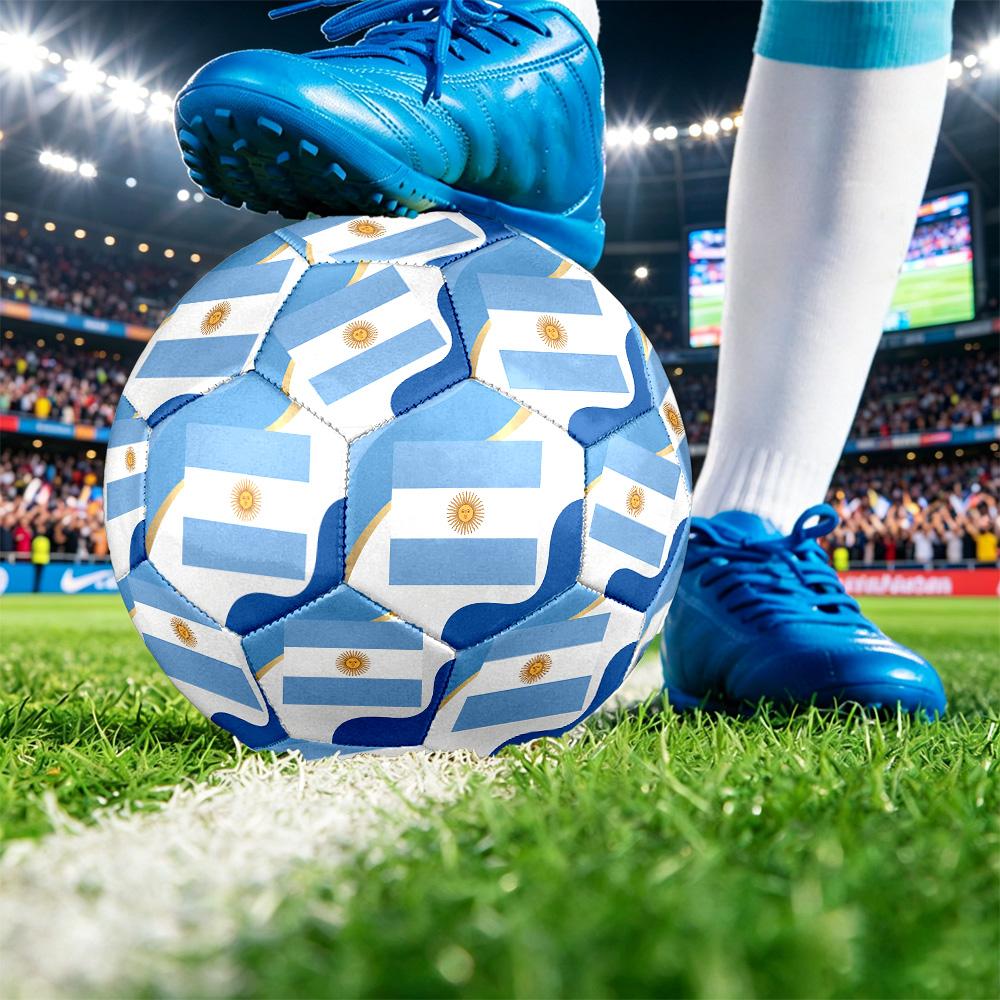 Balón de Fútbol Estampado de Argentina Talla 5 Resistente al Desgaste Estándar para Entrenamiento de Adultos Regalo para Aficionados para Partidos Deportivos en Interiores y Exteriores