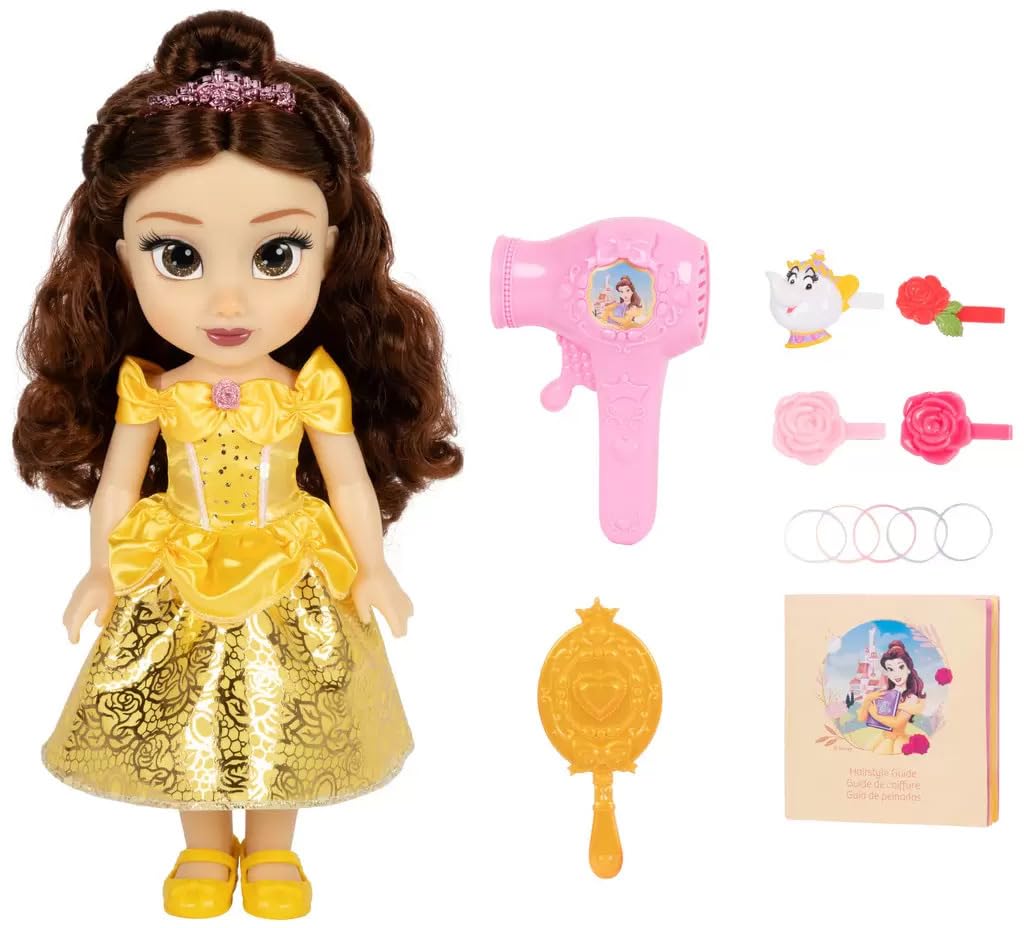 [Disney Princese] Disney Princese Ledus Sirds Matu Kopšanas Komplekts 1784991 Mazuļa Lelle Fēns Matu Suka Aksesuāri Matu Veidošana (Belle) [Lietots]