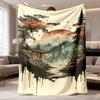 2026 Latest Flannel Blanket | Japanese Style Landscape, Soft and Skin-Friendly, Hypoallergenic, Machine Washable, Suitable for All Seasons, Ideal for