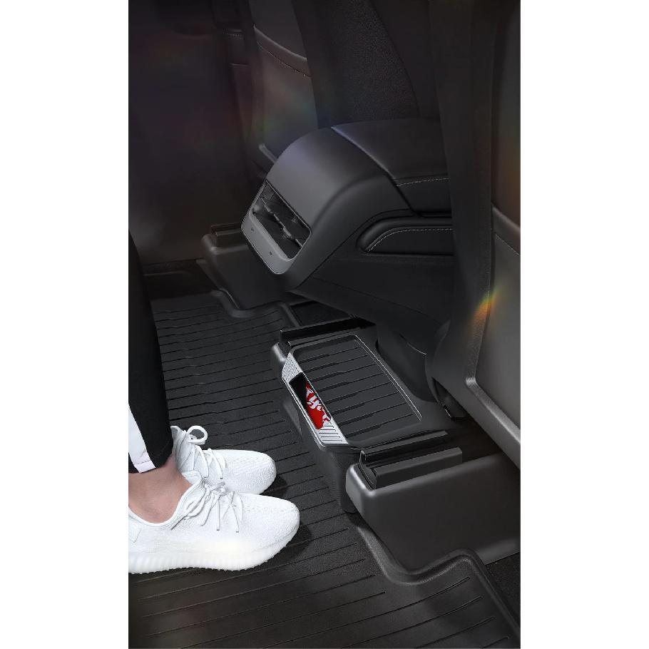 Για Tesla Model Y Juniper TPE Κουτί Αποθήκευσης Οργανωτής Κεντρικής Κονσόλας Πίσω με Κάλυμμα Κάδος Απορριμμάτων Κάτω από το Κάθισμα Αξεσουάρ Αυτοκινήτου