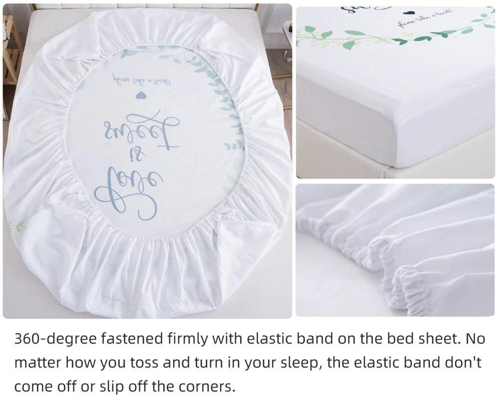 Fitted Sheet Mattress Cover With Elastic Band Bed Sheets Bedding Linens Queen King Size Bedsheet 90/160X200CM Magical Lash