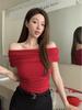 Summer Women Sleeveless  T Shirts Cotton Solid T-shirt Off Shoulder High Waist Crop Top Tee Female Casual T Shirt