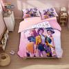Set Letto K-Pop Demon Hunters Stampato Senza Bordi 3 Pezzi Multimisure Confortevole Decorazione Biancheria da Letto per Camera da Letto Lavabile in Lavatrice