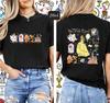 2025 Disney Cute Beauty and The Beast T-Shirt Summer Cartoon Graphic Women Casual Round Neck 100% Pure Cotton Printed T-shirt