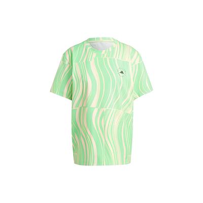 X Stella McCartney Logo Print Loose Fit Crew Neck Short Sleeve T-Shirt Women Tops Green HR9164