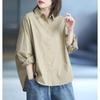 Cotton Loose Casual Three-dimensional Cut Solid Color Casual Ladies Shirts Women's Long Sleeve Autumn Tops