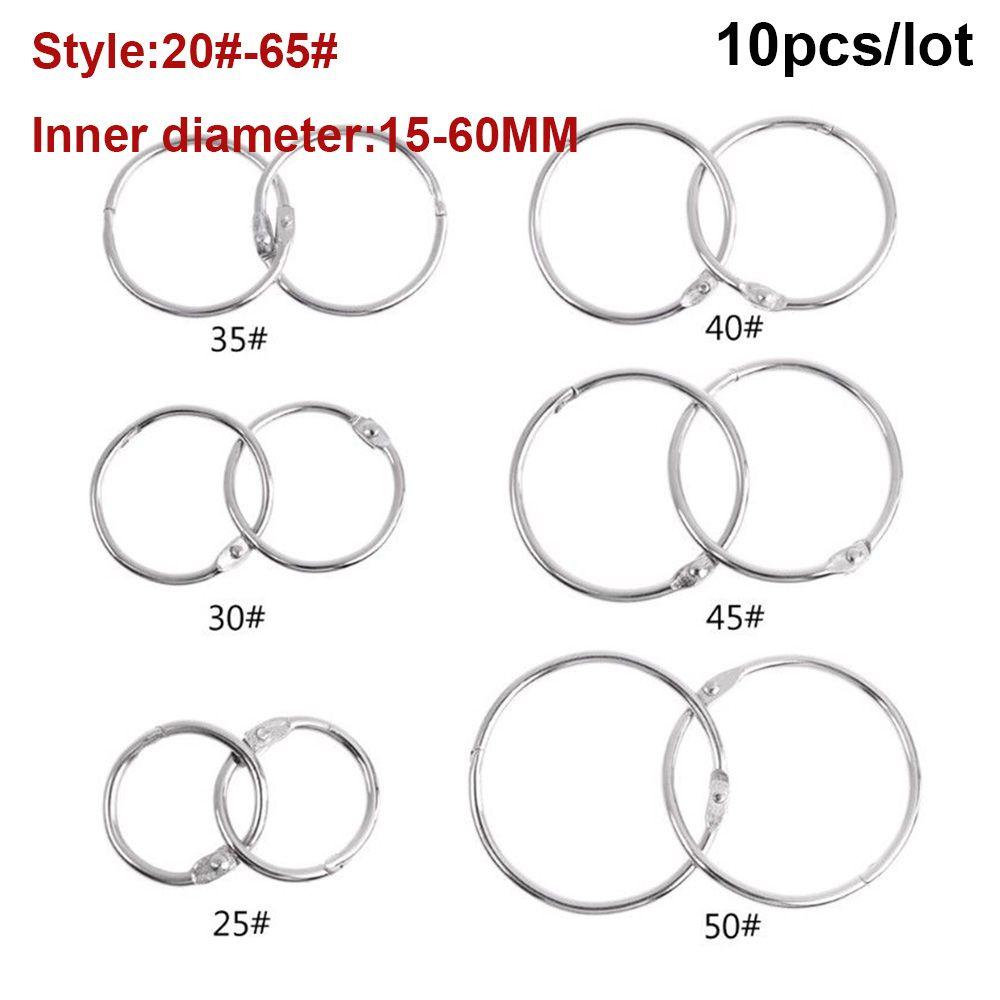 10pcs/lot Notebook Craft Metal Hinged Rings Loose Leaf Binder Scrapbook Clips Keychain Circle