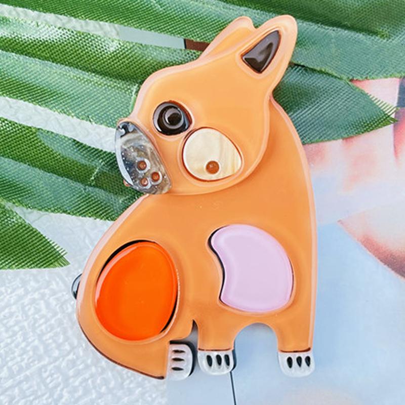 Blucome Schöne Cartoon Acryl Terrier Pekingese Hund Brosche für Frauen Männer Tasche Anzug Hijiab Pins Neue Jahr Geschenk