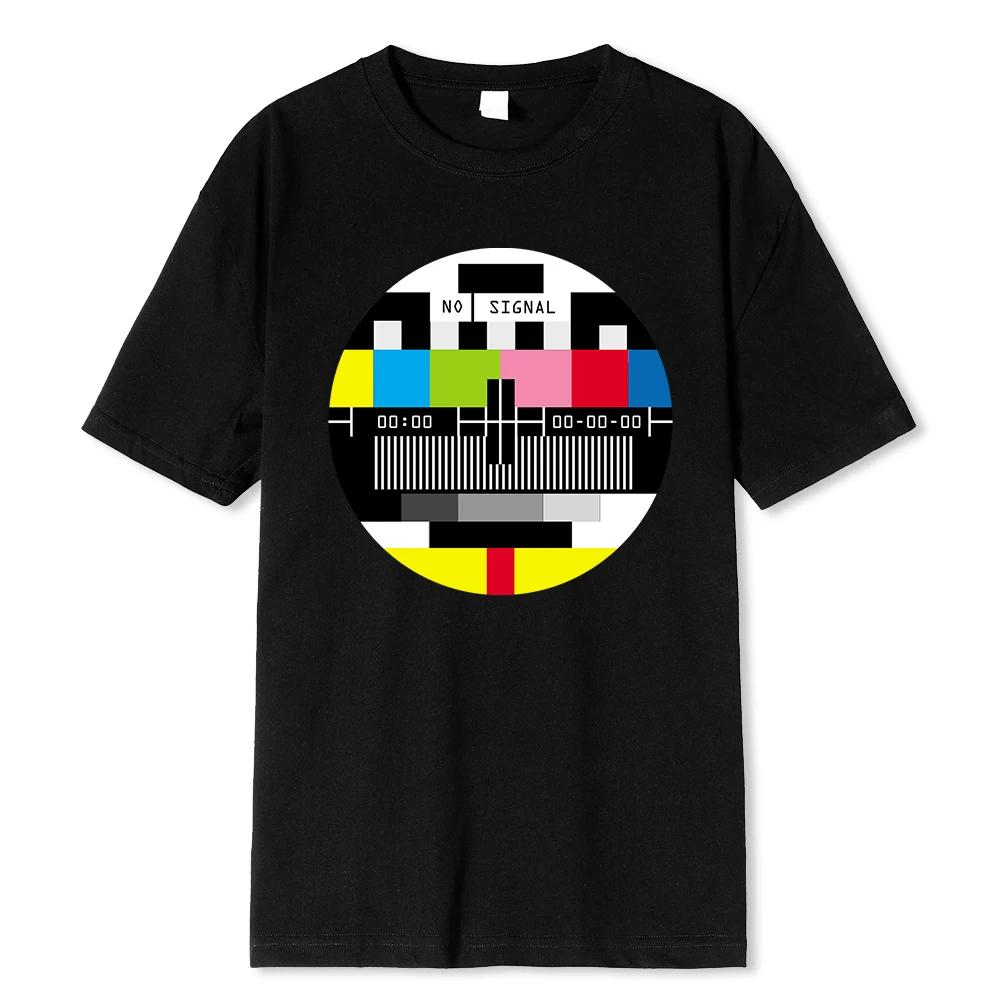 The TV Has No Signal Printed Tshirt Hip Hop Style T-shirt Summer Women Casual Short Sleeve Streetwear T Shirt Harajuku Clothes