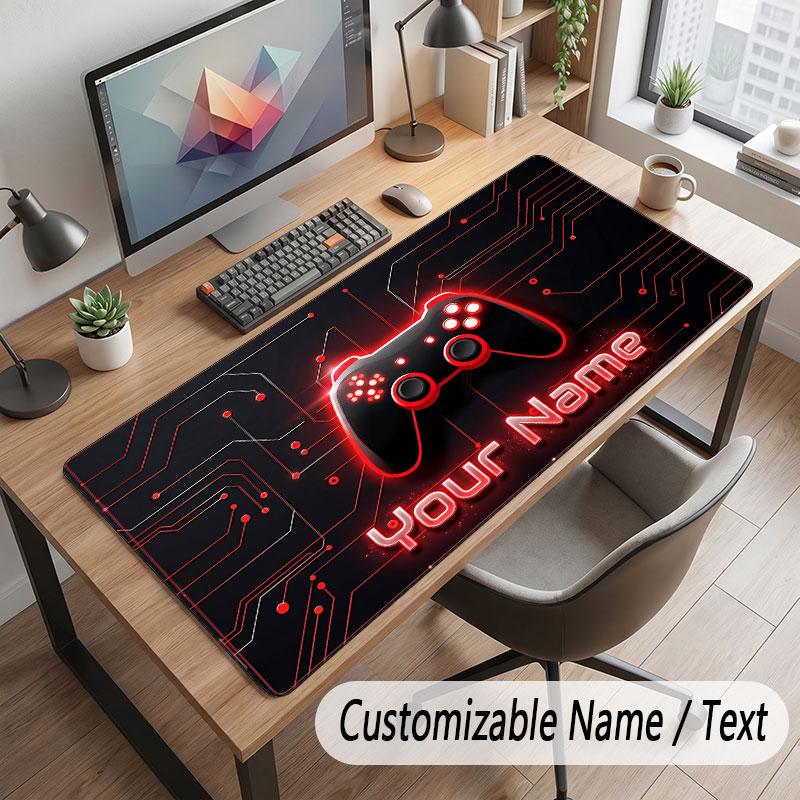 Spielcontroller-Thema Benutzerdefiniertes Mauspads Personalisierter Druck Name Text Schreibtischunterlage Für Home Office Tischdekoration