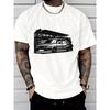 European Size Men's Casual T Shirt Street Style Sports Car Graphic Print Short Sleeve Top Men's Fashion Daily Wear