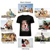 Gentle Mother Baby Embrace Floral Print Casual T-shirt Pure Cotton T-shirt