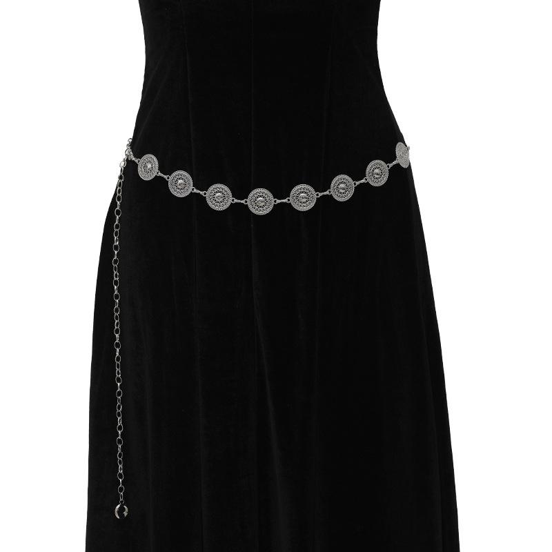 Gold Verstellbare Schnalle Lange Taille Gürtel Kleid Körper Kette Für Frauen Vintage Durchbrochene Metall