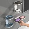 1 pièce Porte-savon double couche en plastique avec adhésif sans trace - Montage vertical et horizontal, conception murale peu encombrante