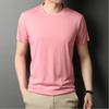 Round Neck T-shirt Men's Summer Thin In Green In Stock Straight Young and Middle-Aged Solid Color Casual T-shirt