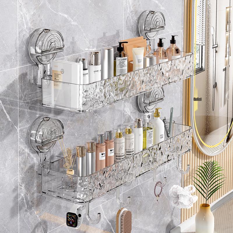No-Drill Suction Cup Bathroom Shelf & Rack
