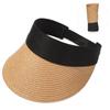 Women Wide Brim Portable Beach Hat Visors Straw Cap Sun Hat