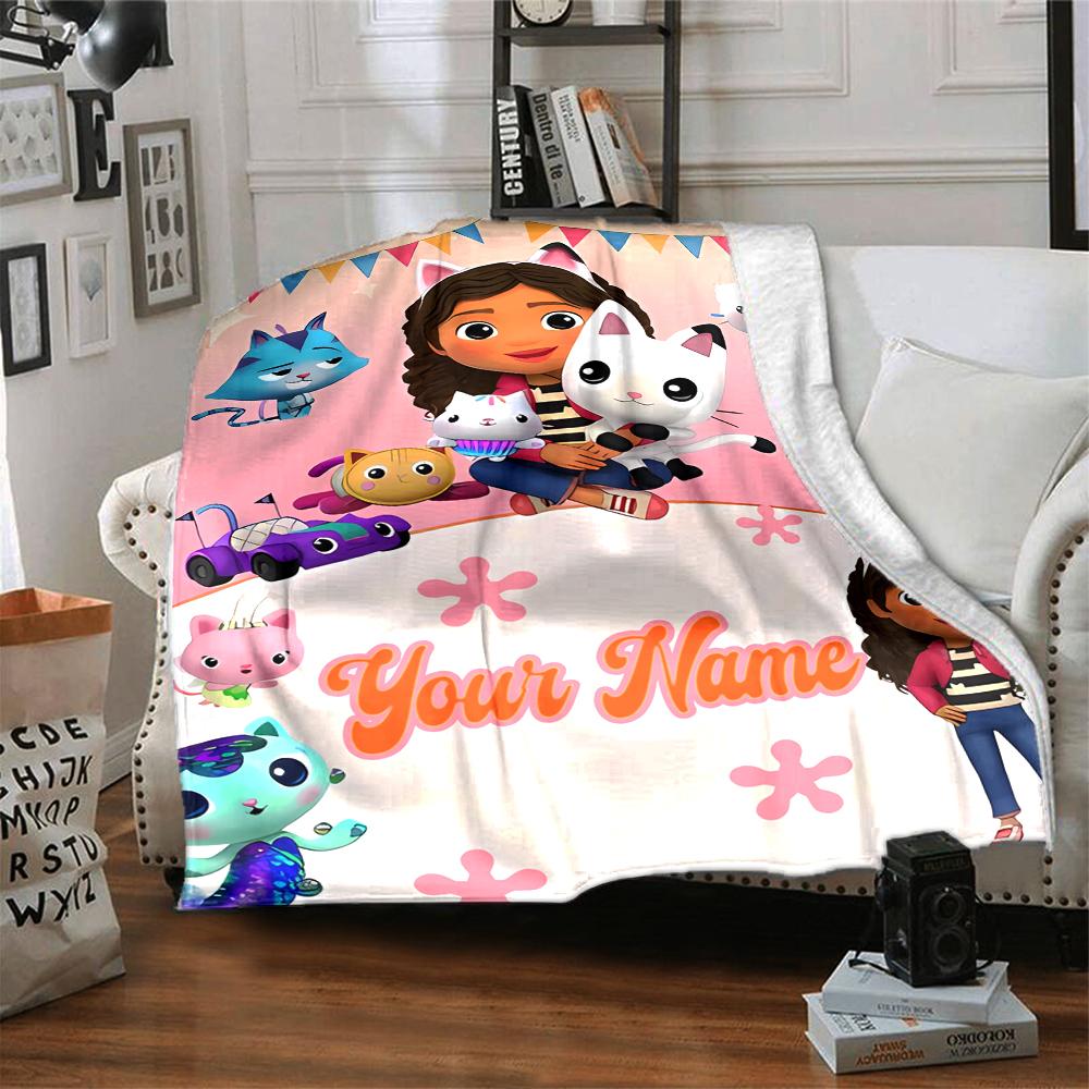 Personalisierbarer Name Persönlichkeit Gabby's Puppenhaus Decke Weich & Warm Sofa Büro Bett Reise Mittagspause Decke, Geschenk Geeignet Alle Jahreszeiten