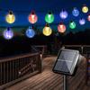 6m lâmpada solar bola de cristal led luzes da corda flash à prova dwaterproof água luz fadas ao ar livre jardim natal decoração casamento