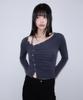 ROSEFRANTZ Unbalanced Shirring Long Sleeve [Charcoal]