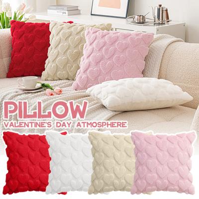 Valentine's Day Love Plush Pillowcase, Living Room Sofa, Heart Shaped Cushion, Pillowcase