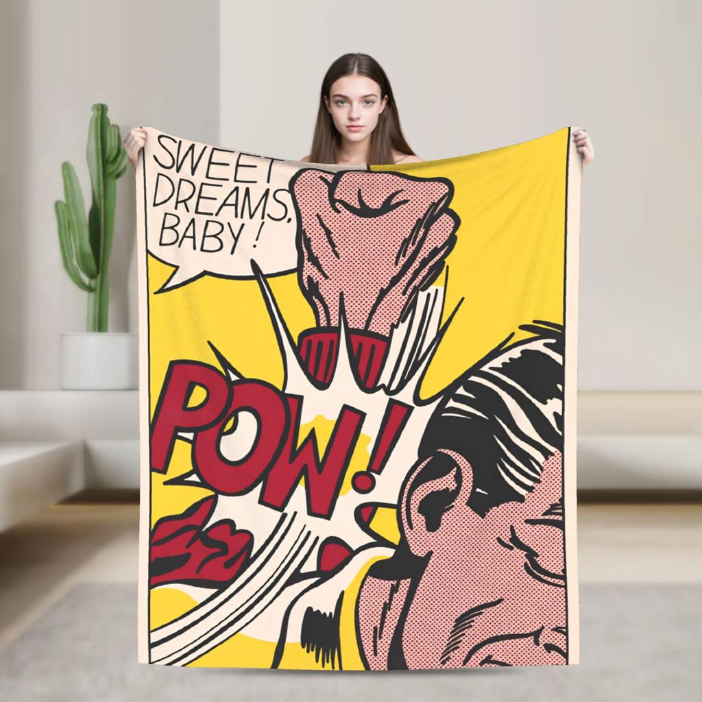 Roy Lichtenstein Pop Art Blanket Warm Soft Aesthetic Plush Throw Blanket For Home Decor Picnic Flannel Bedspread Bed Cover
