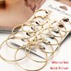 6Pairs/Set Silver Fashion Party Piercing Hoop Earrings Set Jewelry Dangle Ear Stud