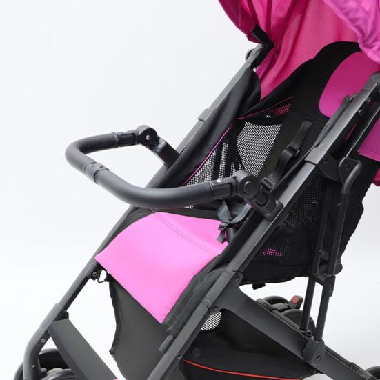 Stroller Bumper Bar Faux Leather Adjustable Angle Stroller Handle Anti-Fall Safety Handrail Footrest for Baby Carriages