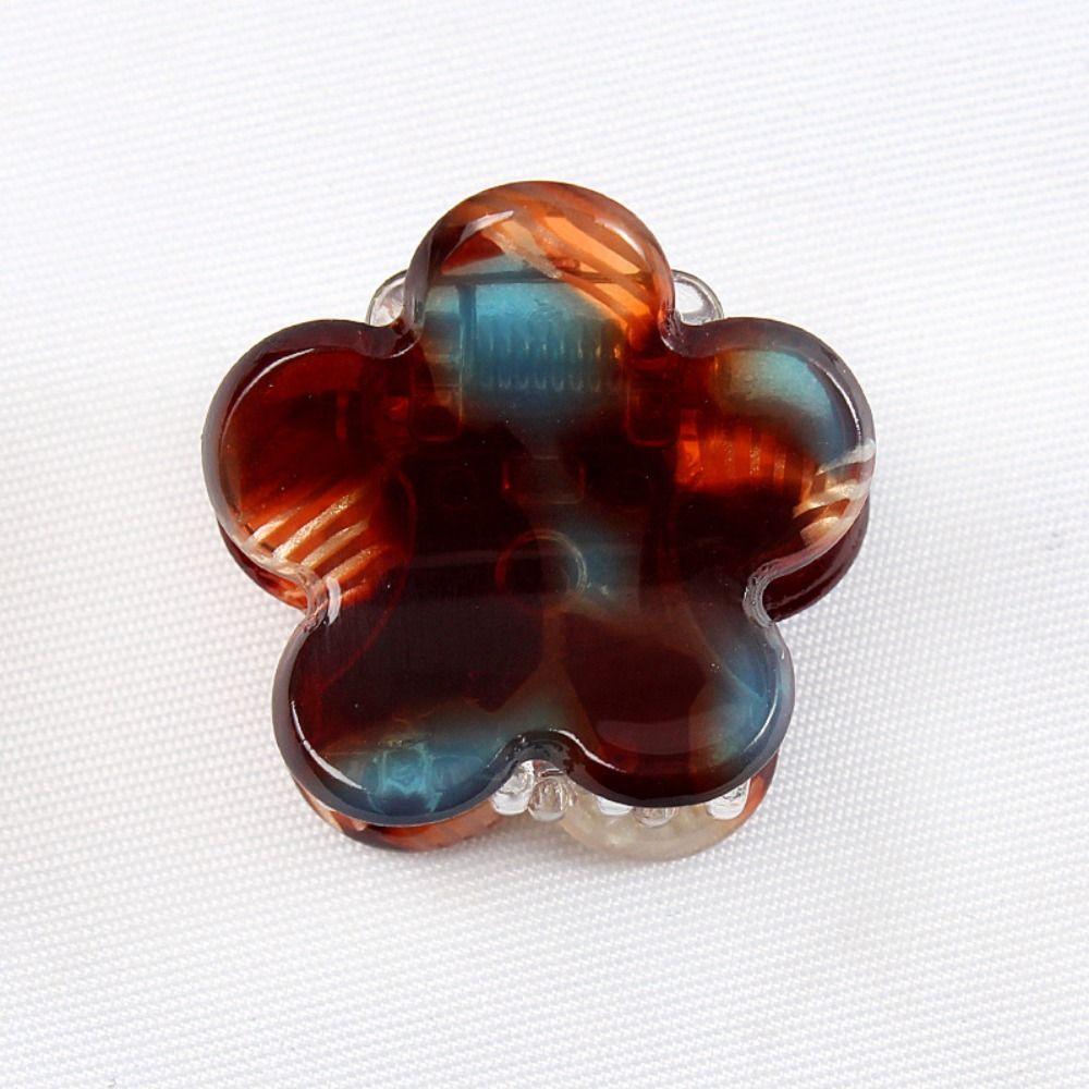 4 Pcs PVC Acetate Hair Clips Mini Size Crab Claw Clips Cute Flower Hairpin Daily Wear