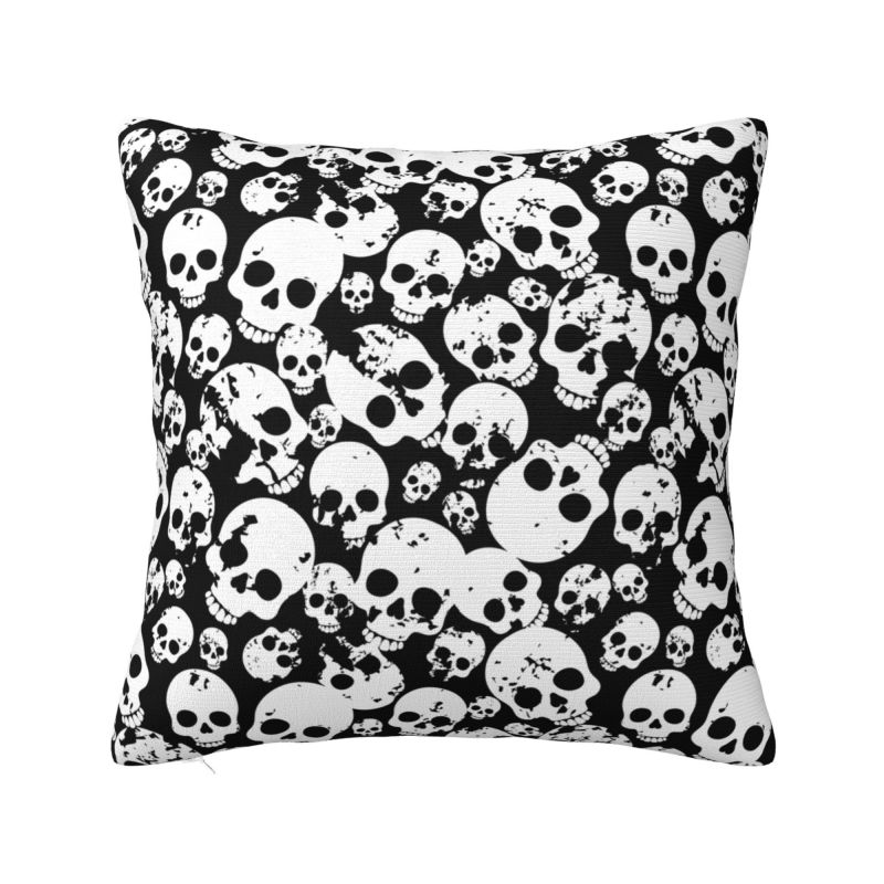 Custom Gothic Skeleton Death Skull Throw Pillow Case Decoracion 3D Printing Sofa Cushion Cover Polyester Soft Pillowslip