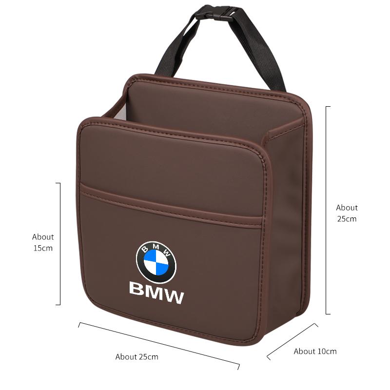 Car multifunctional storage box folding leather Garbage bag For BMW X1 X3 X5 X6 X7 1 3 5 7 Series E70 E87 F40 F48 G20 G30 G32 i7 ydbn48