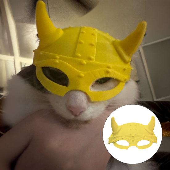 3D Printed Cat Masque Funny Viking Cat Face Shield for Masquerade Cosplay Costume Halloween Party Accessories