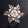 Fashion Retro Alloy Flower With Pearl Brooch Chest Flower Corsage Pearl Accessories Pin