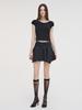 Etmont Strap Shirring Mini Skirt Black