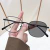 Neutral Photochromic Myopia Glasses with Polygonal Metal Frame Lightweight High-end Fashionable Business and Daily Glasses 0 To -4.0