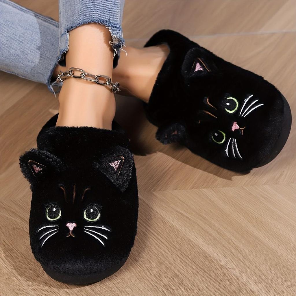 Home Slippers, Comfortable and Warm Open Toed Soft Plush Shoes, Solid Color Indoor Floor Slippers