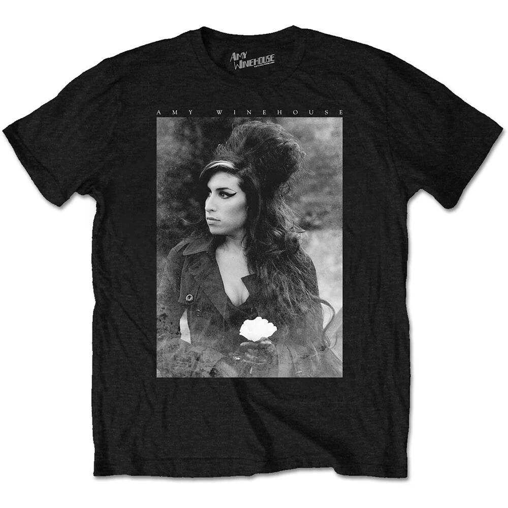 Amy Winehouse Flower Portrait Official Merchandise 100% Cotton T-shirt Mens Tees Top M/L/2XL NEW