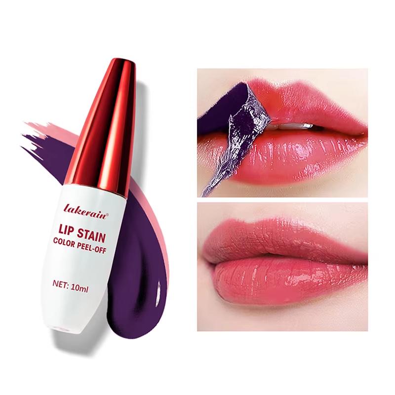 Matte Peel Off Rose Pink LipGloss Outline Contour Tattoo Lip Stain Waterproof Transfer Resistant Tear Off Natural Lip Tint