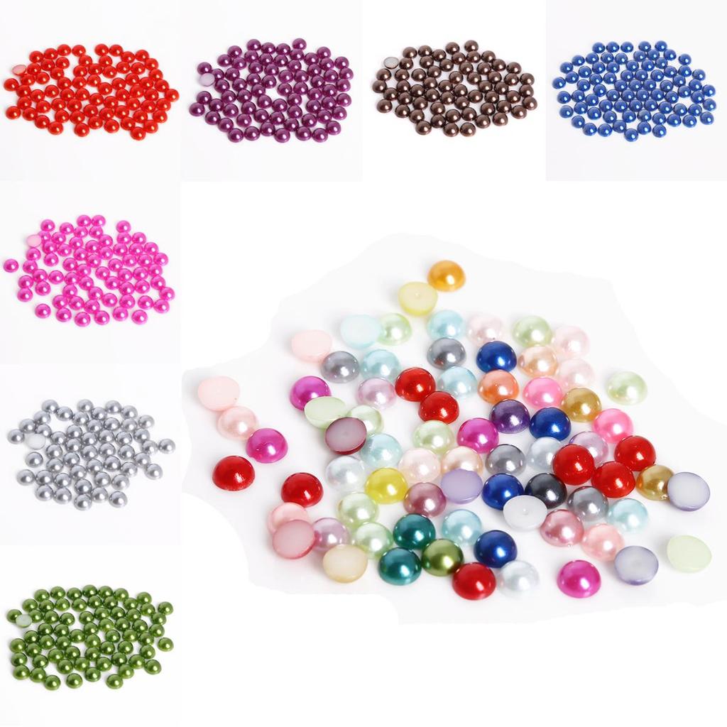 1.5-14mm Flatback Half Round Pearl Craft ABS Imitation Pearl Scrapbook Beads DIY Decorate Sewing For Jewelry Making