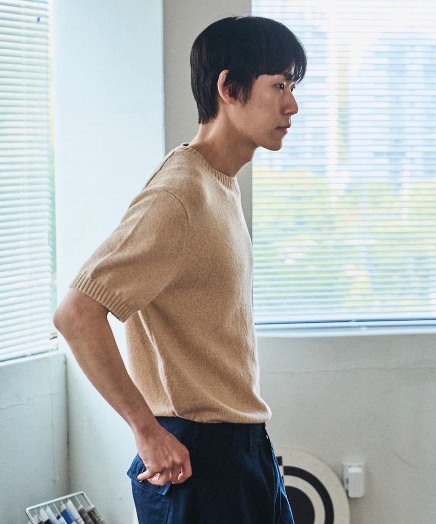 MANNERGRAM Upw Washable Cotton Round Short Sleeve Knit - 4 Colors
