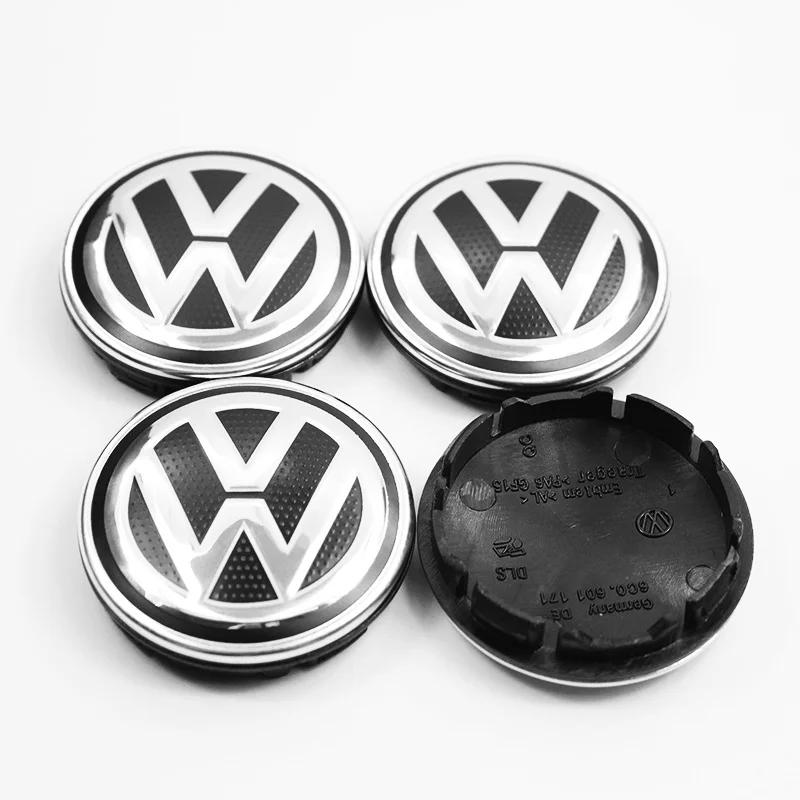 JQTYB1 4pcs 55mm 65mm Car Styling Wheel Center Wheel Hub Cap Modification Accessories Suitable for VW Volkswagen Jetta MK5 Golf Passat