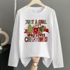(Asian Size) Christmas New Year Graphic Tee Women Autumn Winter Spring Casual Fashion Top O-neck Clothing Print T Shirt Long Sleeve T-shirts