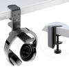 APPHOME Improved Version Headphone Hanger Holder Aluminum Clamp Black Under-Desk Stand, Alloy, Type, Foldable, (1pc)