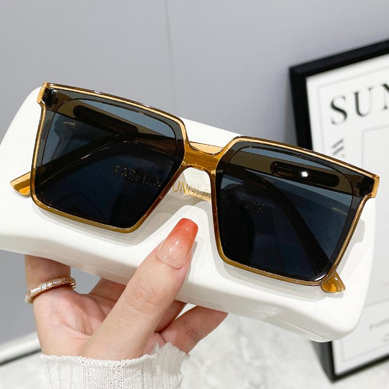 Oversized Square Sunglasses Women'S Trend Plain Street Shot High-End Sunglasses